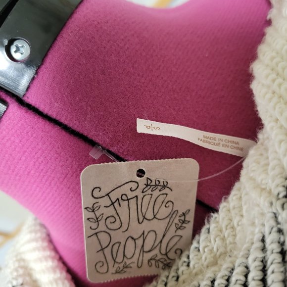 NWT Free People Cozy Oversized Striped Sweater Hoodie Kangaroo Pocket - Small S - Picture 8 of 9